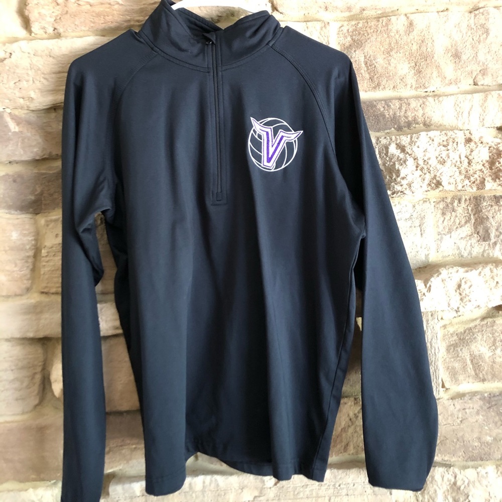 Black volleyball quarter zip